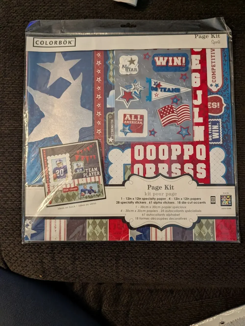 Colorbok Page Kit - Patriotic Sports Theme Scrapbook layout